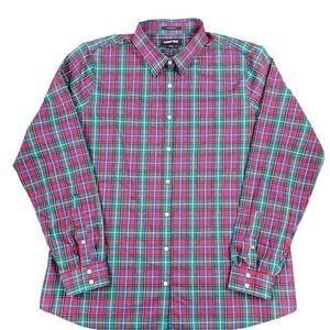 Lands End Long Sleeve 18T Red Green Plaid Button Down Shirt Gorpcore Cotton